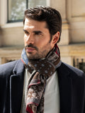 Federico (red/blue) - Warm and soft Italian scarf from wool blend 7