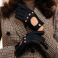 Maria (black) - Italian driving gloves made of American deerskin leather 4