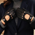 Maria (black) - Italian driving gloves made of American deerskin leather 6