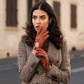 Maria (brown) - Italian driving gloves made of American deerskin leather 2