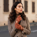 Maria (brown) - Italian driving gloves made of American deerskin leather 4