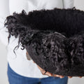 Fringed Skirt Black Decorative Karakul Wool and Mohair Bowl 3