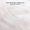 Francesca (brown) - Italian lambskin leather gloves with white rabbit fur lining 6