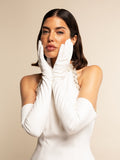 Gabriella (white) - Italian unlined 16-button length leather bridal / opera gloves 2