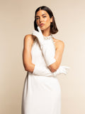 Gabriella (white) - Italian unlined 8-button length leather bridal / opera gloves 5