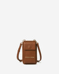 Giada (cognac) - Italian women's crossbody phone wallet with shoulder strap 2