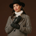 Gianetta (black) - Italian lambskin mittens with luxurious lambswool lining 1