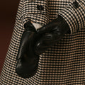 Gianetta (black) - Italian lambskin mittens with luxurious lambswool lining 2