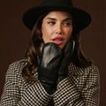 Gianetta (black) - Italian lambskin mittens with luxurious lambswool lining 5