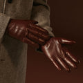 Giovanni (brown) - Classic Italian lambskin leather gloves with cashmere lining 8