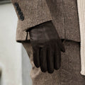 Giovanni (dark brown) - Classic Italian lambskin leather gloves with cashmere lining 8