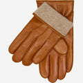 Giovanni (cognac) - Classic Italian lambskin leather gloves with cashmere lining 1