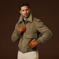 Giovanni (cognac) - Classic Italian lambskin leather gloves with cashmere lining 3