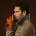 Giovanni (cognac) - Classic Italian lambskin leather gloves with cashmere lining 9