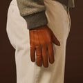 Giovanni (cognac) - Classic Italian lambskin leather gloves with cashmere lining 10