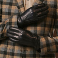 Giovanni (navy blue) - Classic Italian lambskin leather gloves with cashmere lining 5