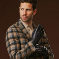 Giovanni (navy blue) - Classic Italian lambskin leather gloves with cashmere lining 8