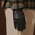 Giovanni (navy blue) - Classic Italian lambskin leather gloves with cashmere lining 9