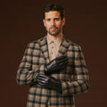 Giovanni (navy blue) - Classic Italian lambskin leather gloves with cashmere lining 10