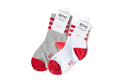 Heather Grey & Red Stripe Socks 7