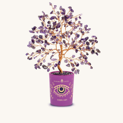 Compassionate Vibration Amethyst February Birthday Tree