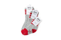Heather Grey & Red Stripe Socks 1