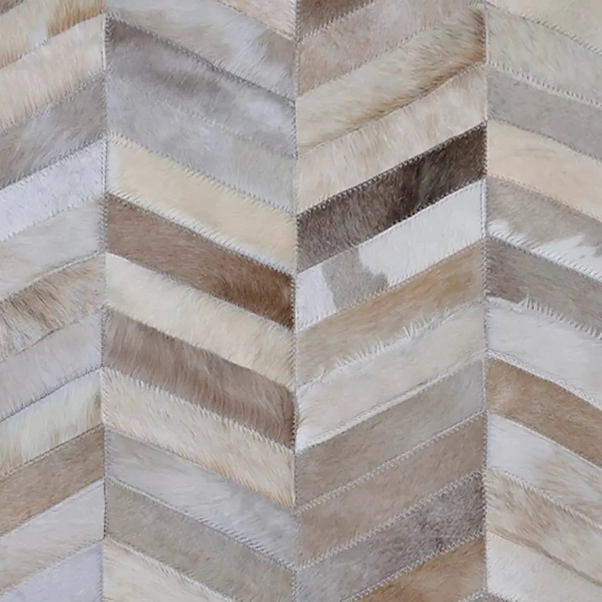HERRINGBONE WIDE – Custom Patchwork Cowhide Rug for Interior Designers