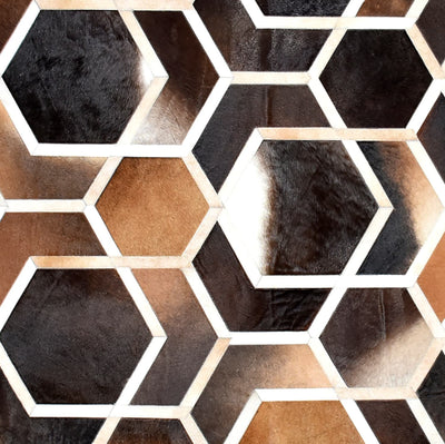 Hexagon – Modern Patterned Rug in Organic Hide, by Homelosophy