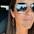 Jumbo Wire Floral Huggie Hoop Earrings 6