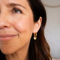 Hammered Chunky Rounded Huggie Hoop Earrings 3