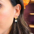 Turquoise Rectangle Huggie Hoop Earrings 8