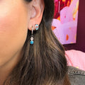 Gemstone Super Chunky Huggie Hoop Earrings 6