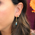 Gemstone Super Chunky Huggie Hoop Earrings 7