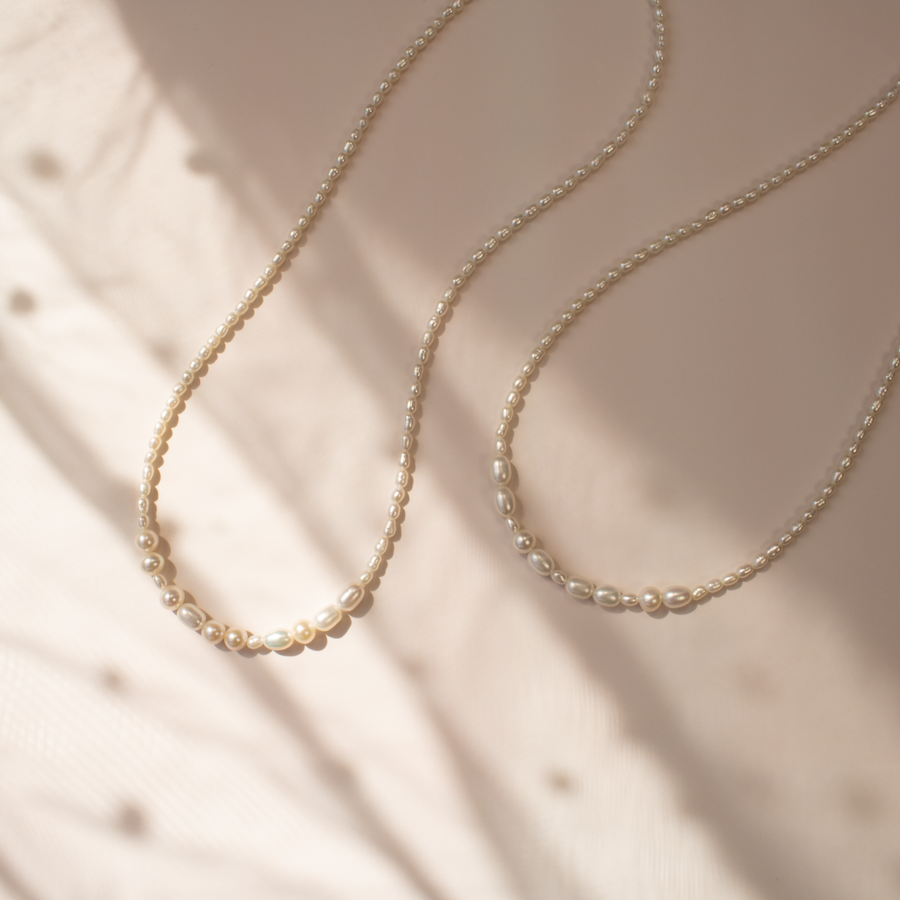 ILY Morse Code Pearl Necklace