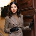 Isabella (black) - Italian lambskin leather gloves with cashmere lining 2