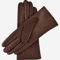 Isabella (brown) - Italian lambskin leather gloves with cashmere lining 3
