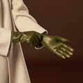 Isabella (green) - Italian lambskin leather gloves with luxurious cashmere lining 8