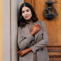 Isabella (cognac) - Italian lambskin leather gloves with cashmere lining & touchscreen feature 8