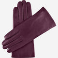Isabella (eggplant) - Italian lambskin leather gloves with cashmere lining 2