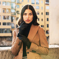 Isabella (black) - Italian lambskin leather gloves with cashmere lining 10