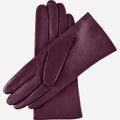 Isabella (eggplant) - Italian lambskin leather gloves with cashmere lining 3