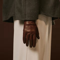 Isabella (brown) - Italian lambskin leather gloves with cashmere lining 10