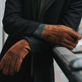 Jack (brown) – Suede leather gloves with luxurious sheep fur lining 6