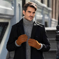 Jack (camel) – Suede leather gloves with luxurious sheep fur lining 5