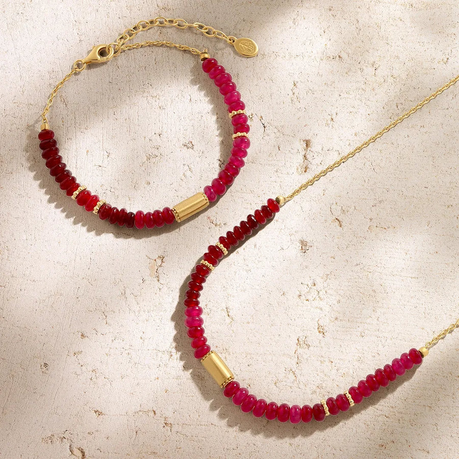 Inner Glow Garnet & Rhodolite Gold Bracelet