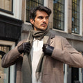 Julian (dark brown) - Classic sheepskin leather gloves with warm fleece lining and touchscreen feature 4
