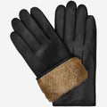 Julietta (black) - Lambskin leather gloves with plush rabbit fur lining and touchscreen feature 3