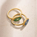 Kaleidoscope Soul Evil Eye Malachite Gold Ring 5
