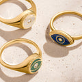 Success Enhancer Evil Eye Mother of Pearl Ring 5