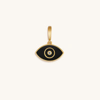 Spiritual Awareness Black Onyx Evil Eye Engravable Charm
